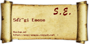 Sági Emese névjegykártya